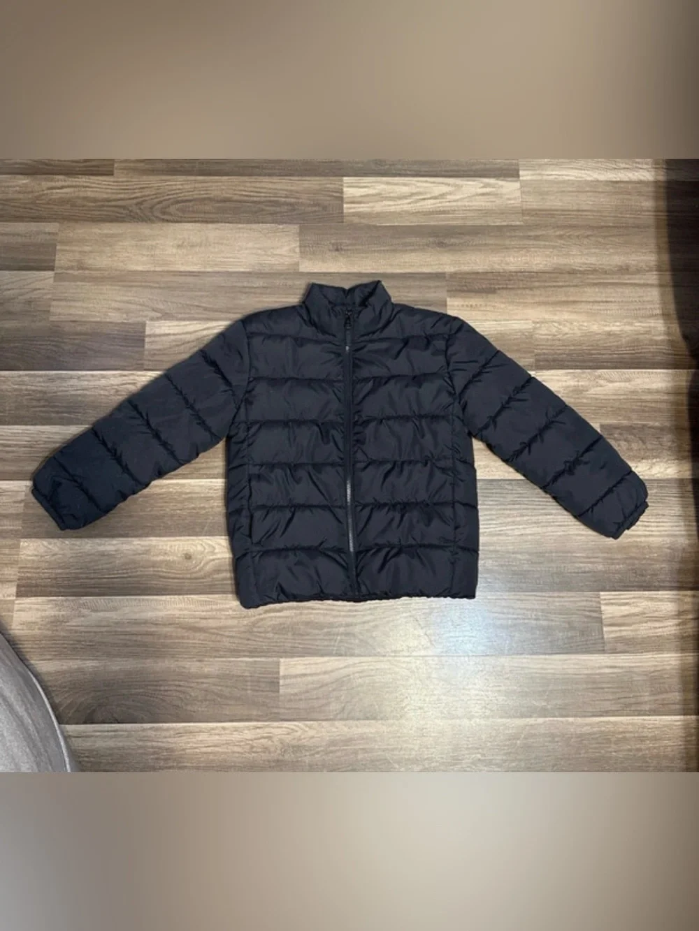 The children’s place Kids Black Puffer Jacket - Lightweight Quilted Coat size m